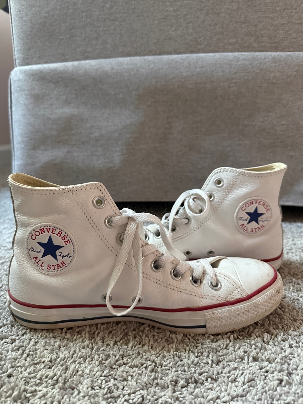 Converse Leather White High-Top Sneakers